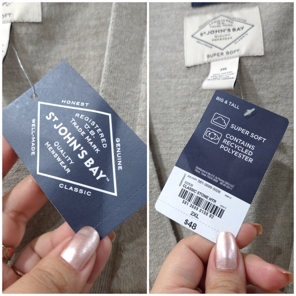 Men's Light Beige Cardigan Sweater, Big & Tall 2XL, Nwt Preppy Grandpacore - Picture 7 of 13